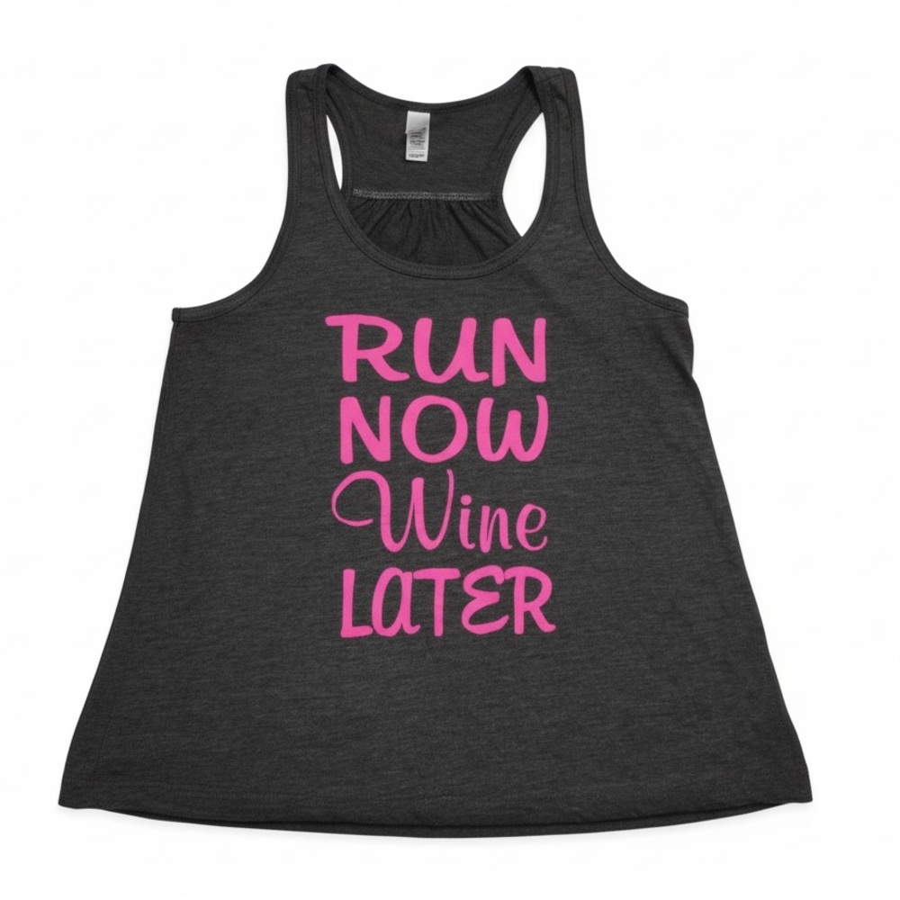 BELLA WOMEN’S FLOWY Graphic RACERBACK TANK Gray Size Small